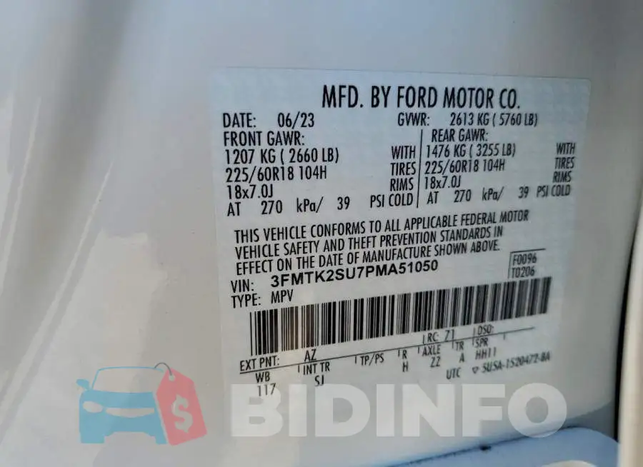 3FMTK2SU7PMA51050 Photo# 13