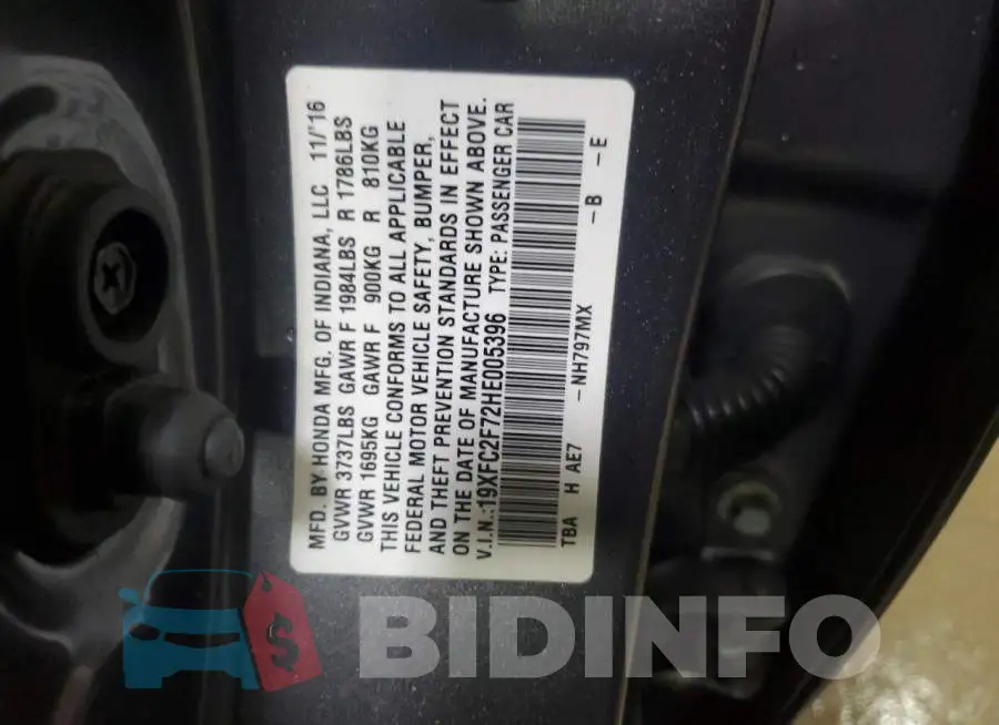 19XFC2F72HE005396 Photo# 13