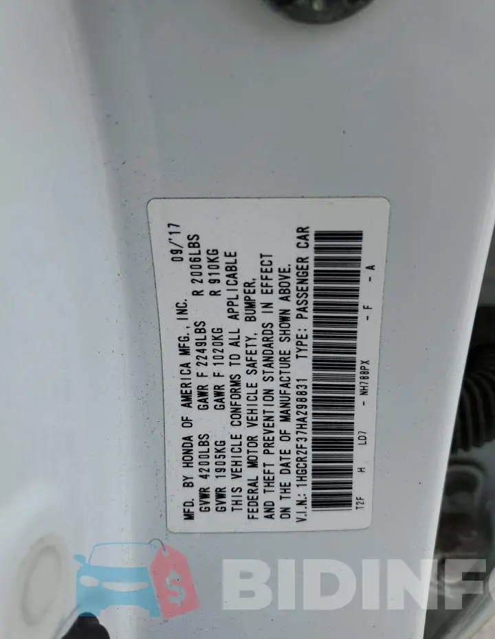 1HGCR2F37HA298831 Photo# 13