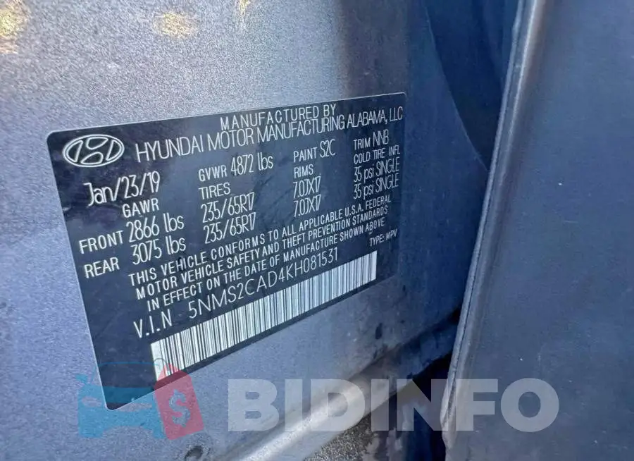 5NMS2CAD4KH081531 Photo# 10