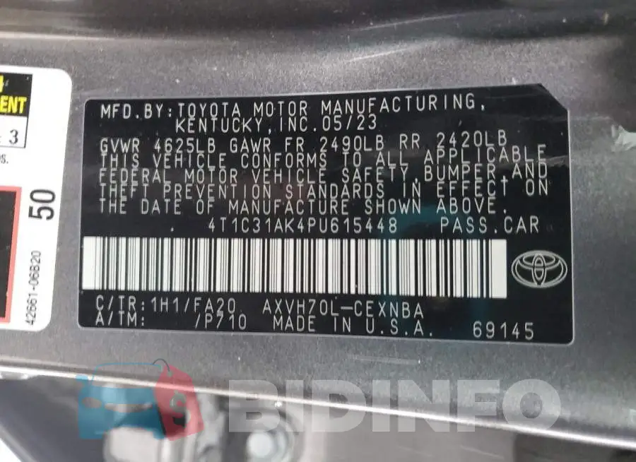4T1C31AK4PU615448 Photo# 12