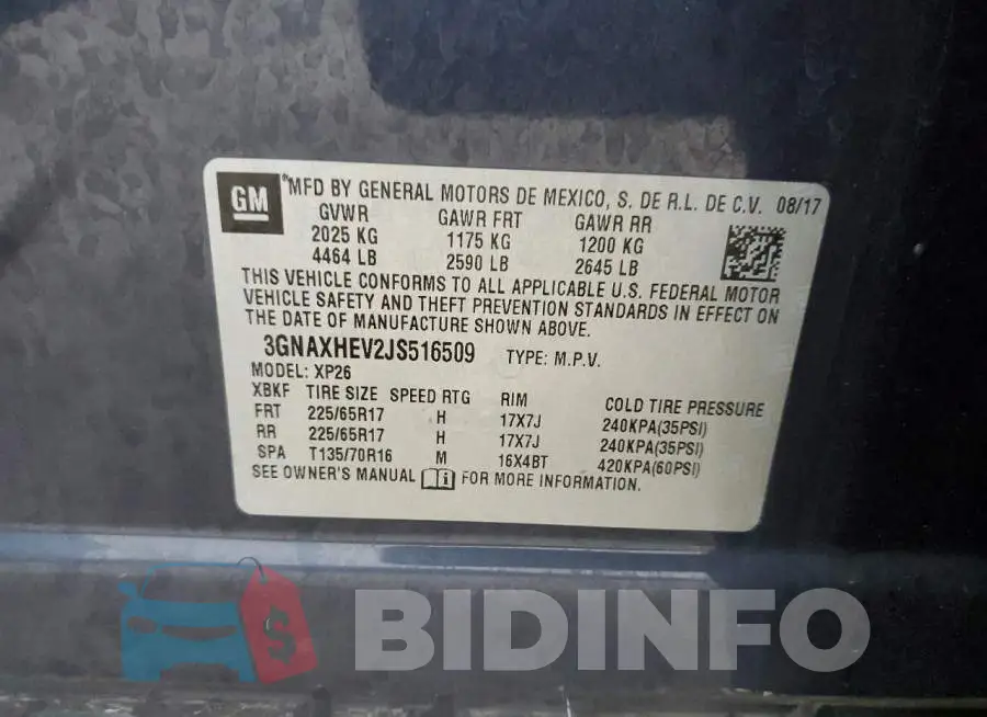 3GNAXHEV2JS516509 Photo# 14