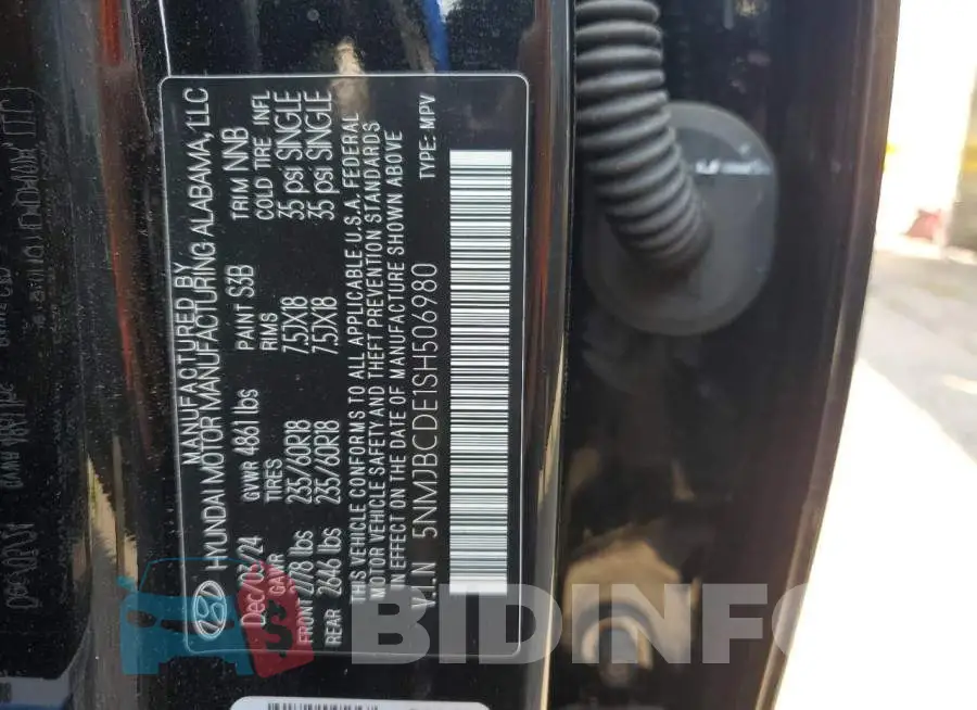 5NMJBCDE1SH506980 Photo# 14
