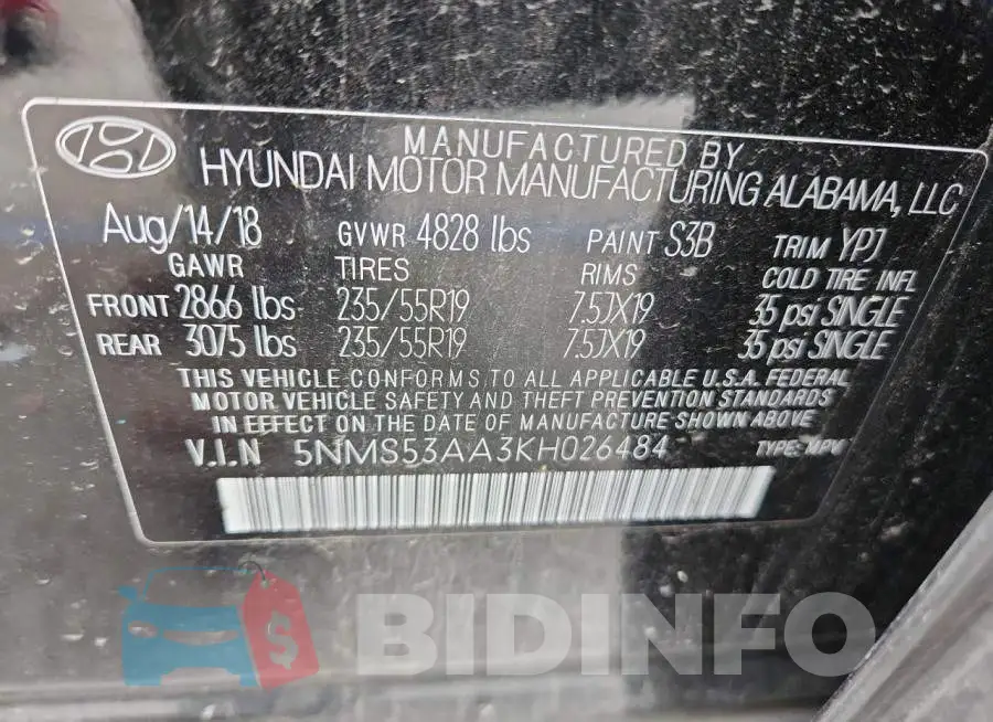 5NMS53AA3KH026484 Photo# 13