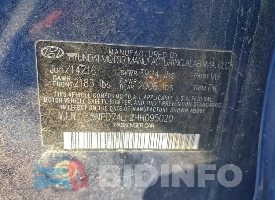 5NPD74LF2HH095020 Photo# 12