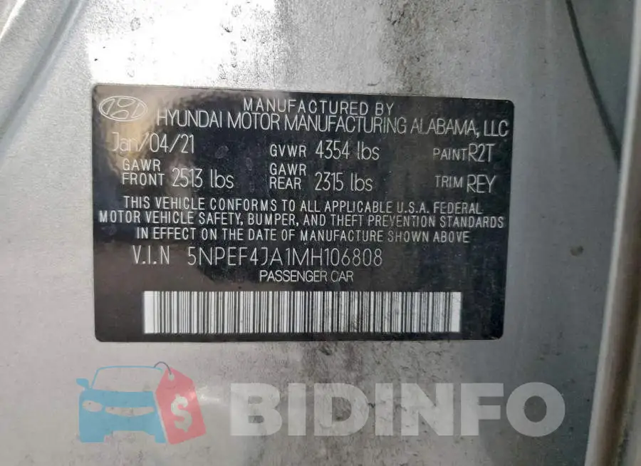 5NPEF4JA1MH106808 Photo# 12