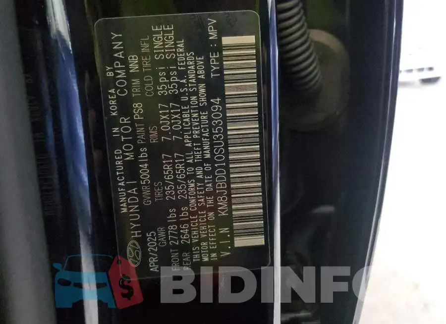 KM8JBDD10SU353094 Photo# 12
