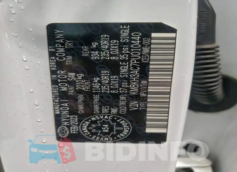 KM8KH3AC7PU010440 Photo# 14