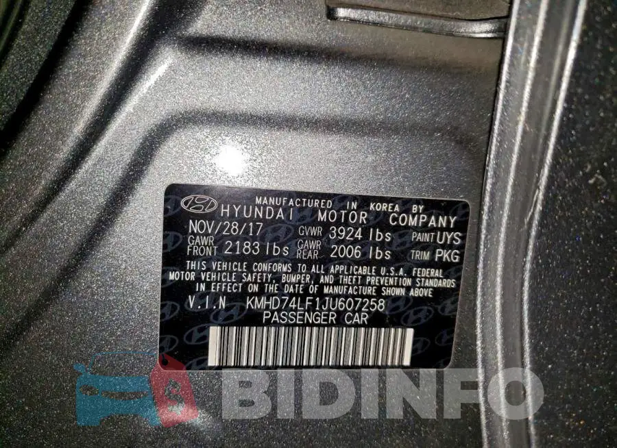 KMHD74LF1JU607258 Photo# 12