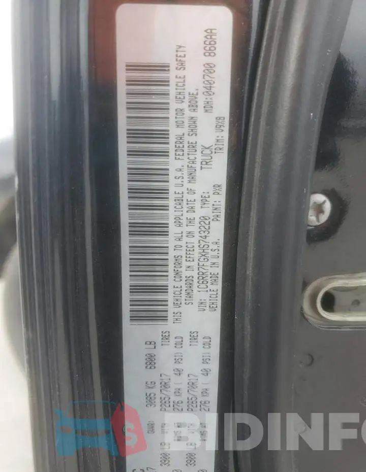 1C6RR7FGXHS743220 Photo# 12