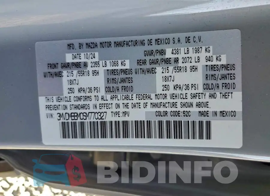 3MVDMBBM0SM770327 Photo# 14