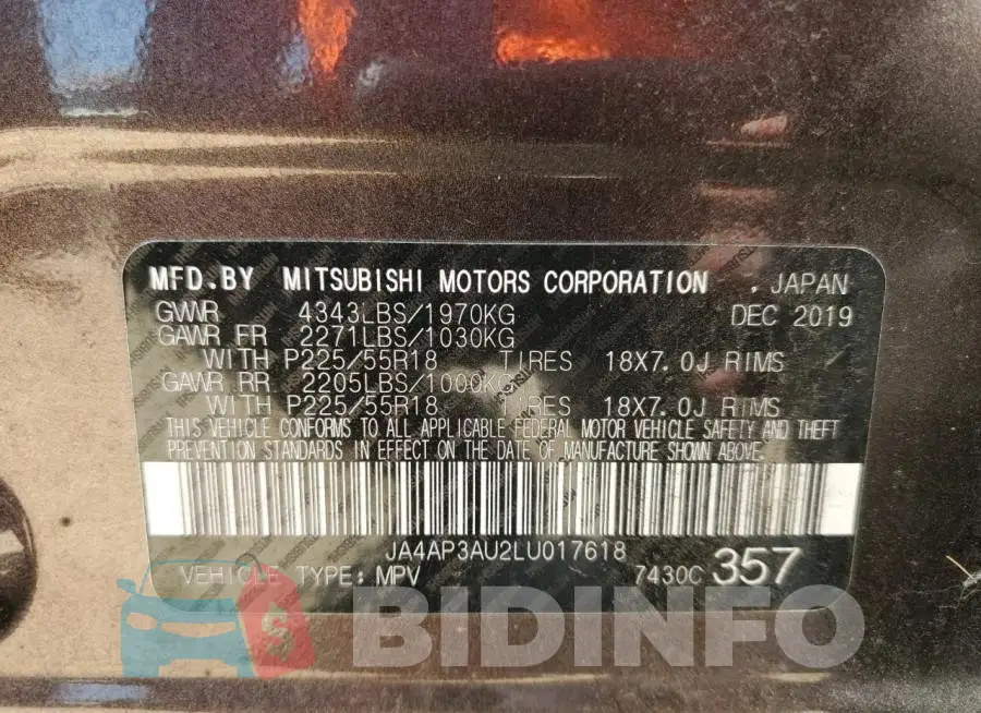 JA4AP3AU2LU017618 Photo# 14