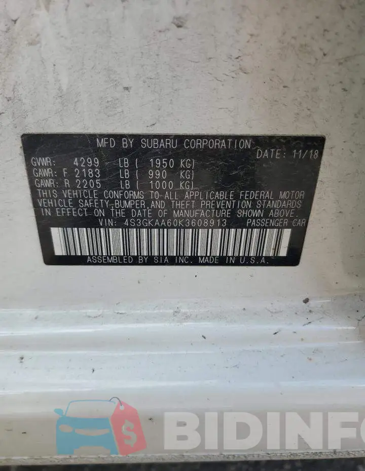 4S3GKAA60K3608913 Photo# 12