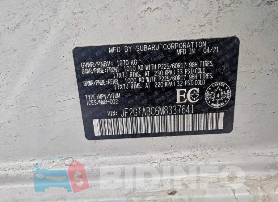 JF2GTABC6M8337641 Photo# 11
