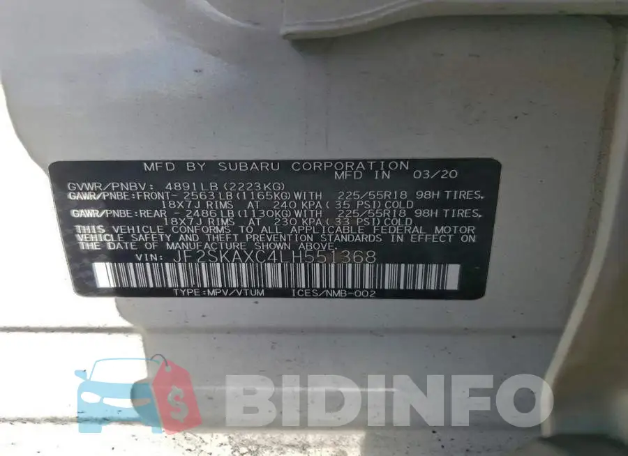 JF2SKAXC4LH551368 Photo# 13