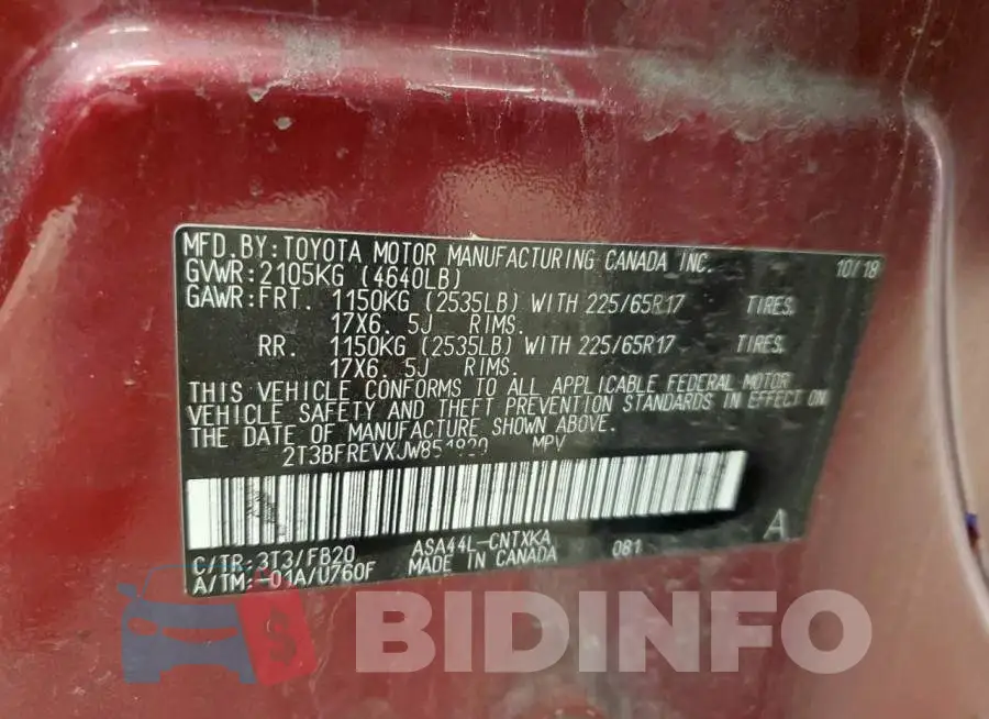 2T3BFREVXJW851820 Photo# 13