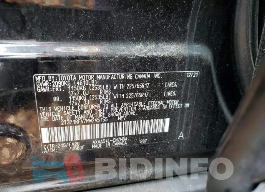 2T3P1RFV7MW245155 Photo# 13