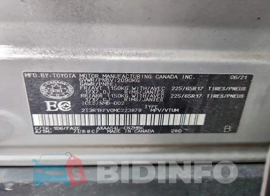 2T3R1RFV0MC223878 Photo# 14