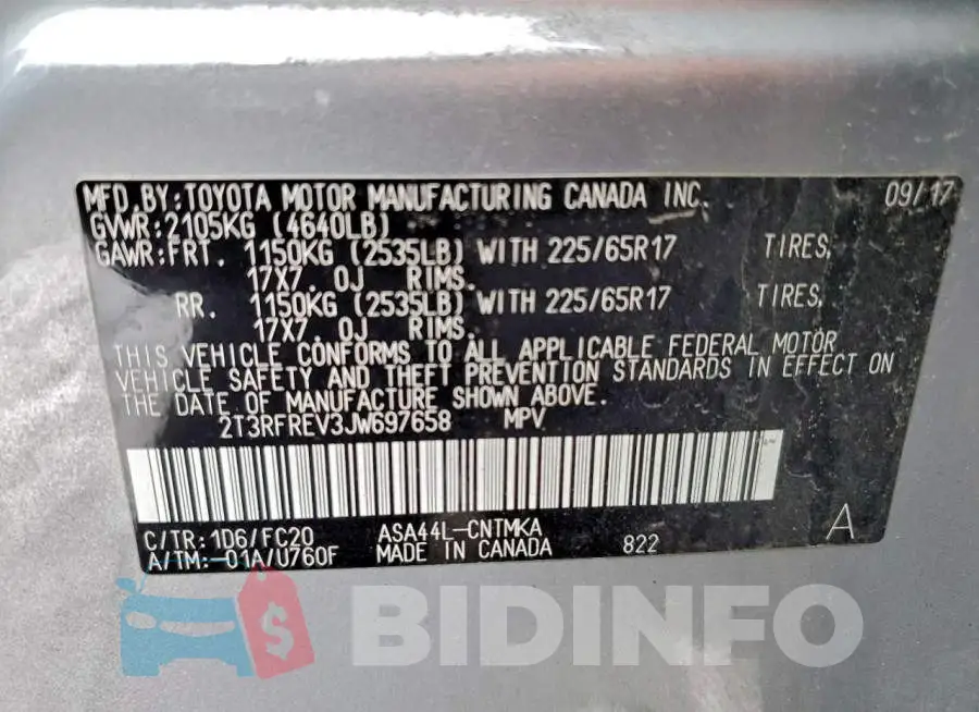 2T3RFREV3JW697658 Photo# 12