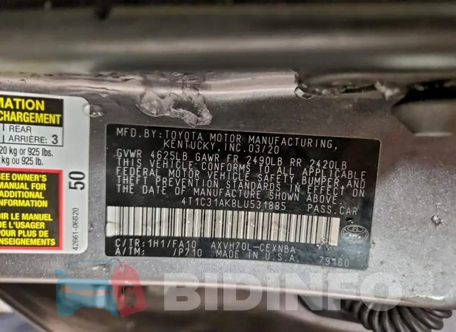 4T1C31AK8LU531885 Photo# 12