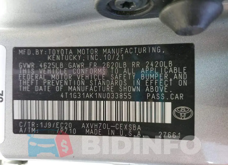 4T1G31AK1NU033855 Photo# 12