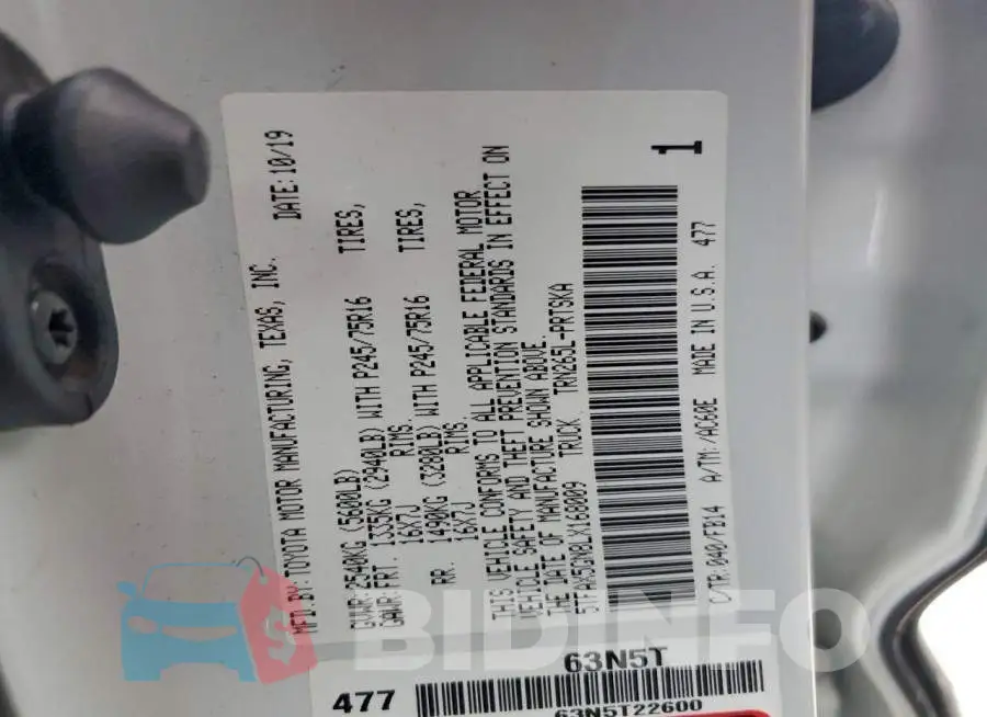 5TFAX5GN8LX168009 Photo# 12