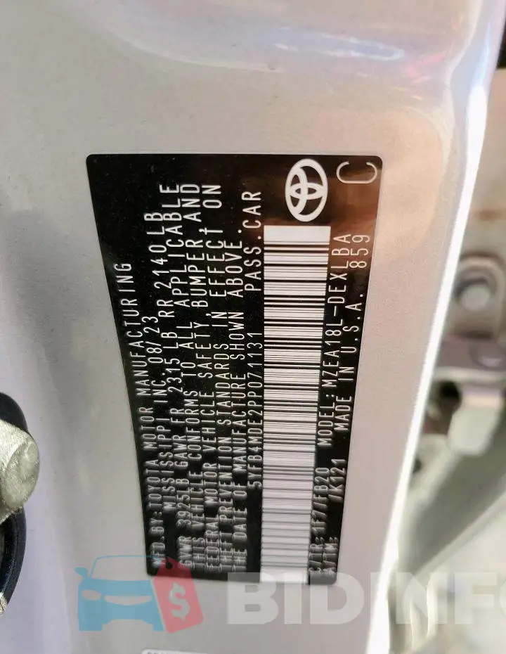 5YFB4MDE2PP071131 Photo# 12
