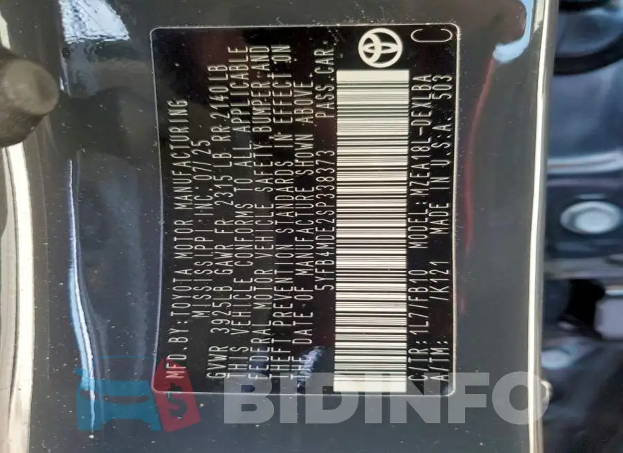 5YFB4MDE2SP338373 Photo# 13