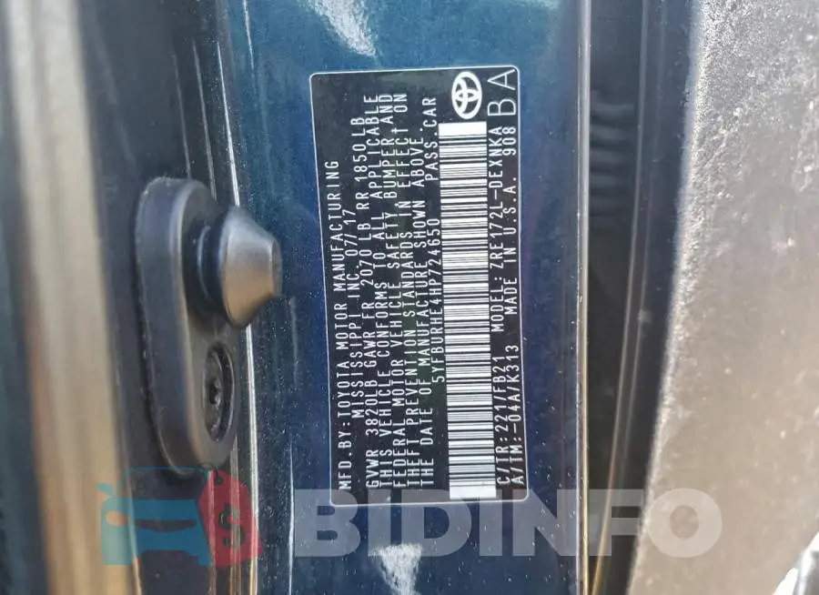 5YFBURHE4HP724650 Photo# 13