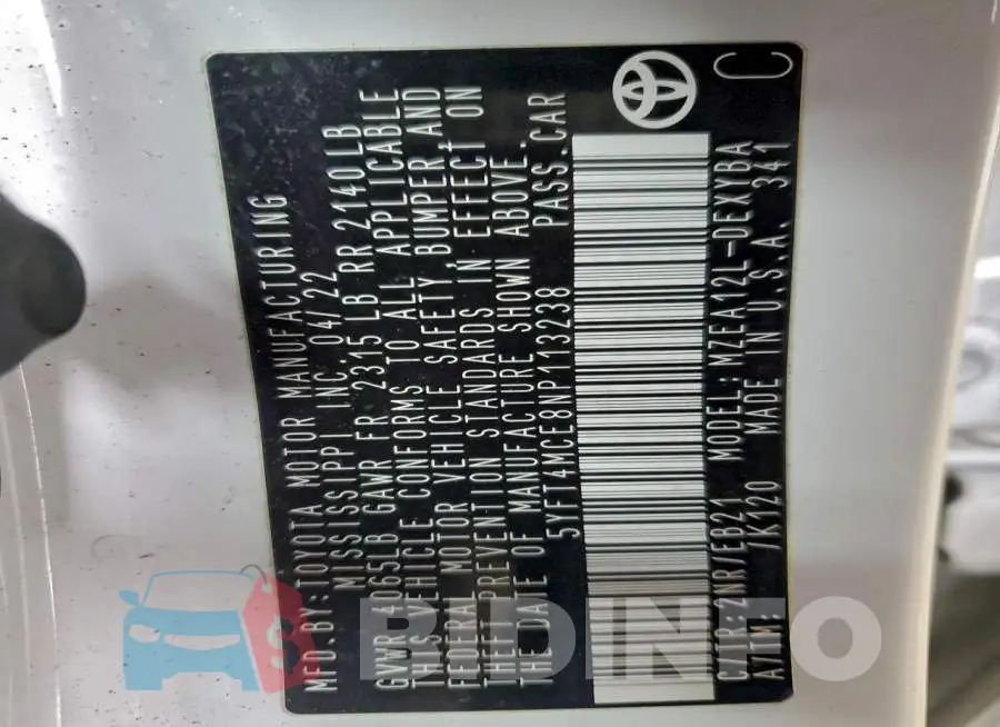 5YFT4MCE8NP113238 Photo# 12