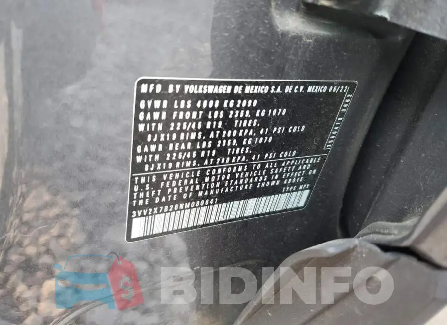 3VV2X7B26NM089641 Photo# 14