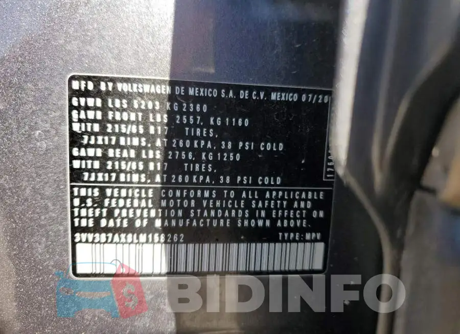 3VV3B7AX8LM158262 Photo# 13