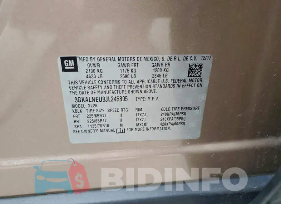 3GKALNEU8JL245805 Photo# 12