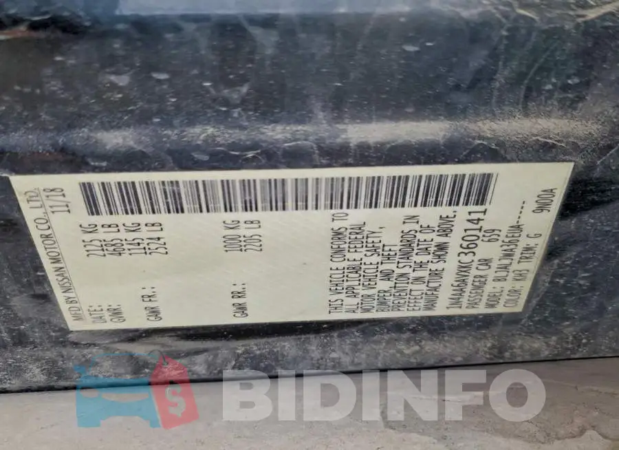 1N4AA6AVXKC360141 Photo# 12