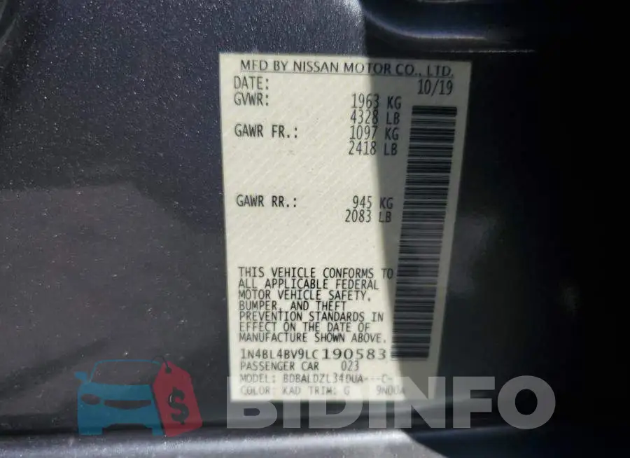 1N4BL4BV9LC190583 Photo# 13