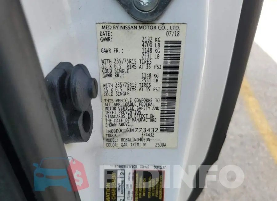 1N6BD0CT6JN773432 Photo# 12