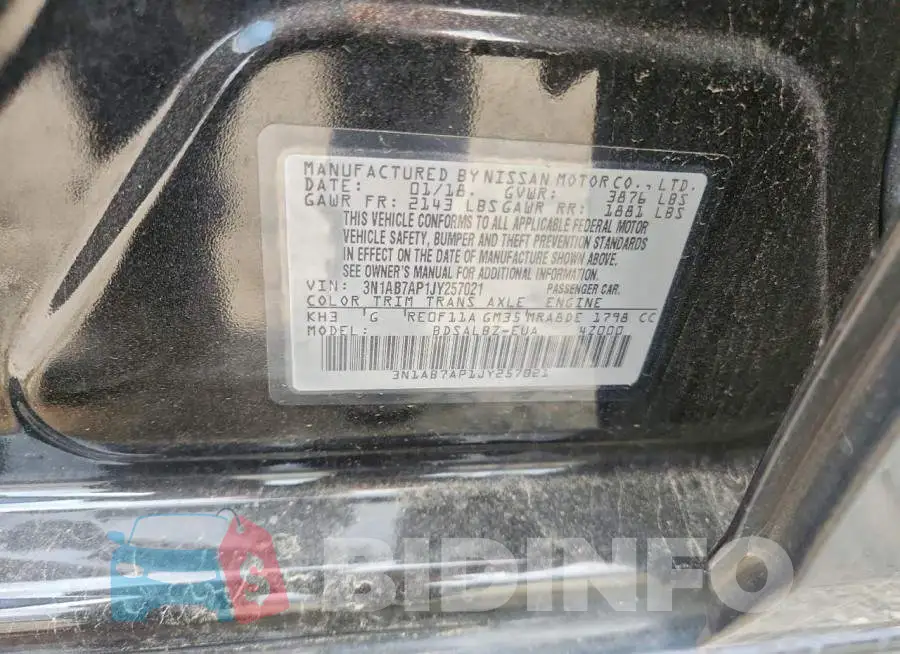 3N1AB7AP1JY257021 Photo# 12