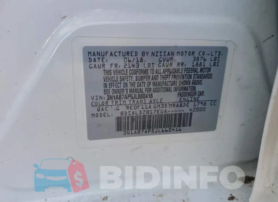 3N1AB7AP5JL660416 Photo# 13