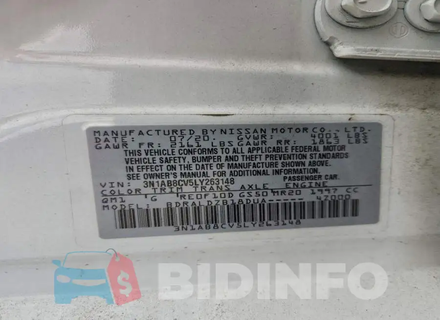 3N1AB8CV5LY263148 Photo# 12