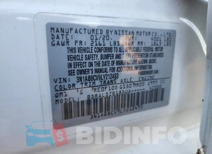 3N1AB8CV9LY212493 Photo# 13