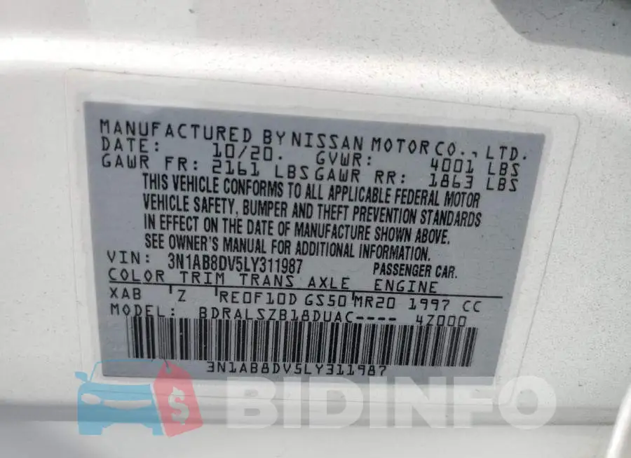 3N1AB8DV5LY311987 Photo# 13