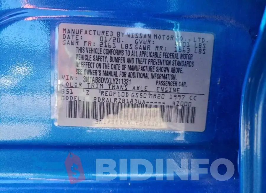3N1AB8DVXLY211321 Photo# 13