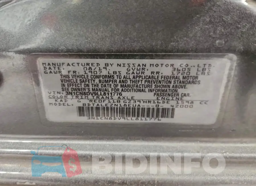 3N1CN8DV9LL811776 Photo# 12
