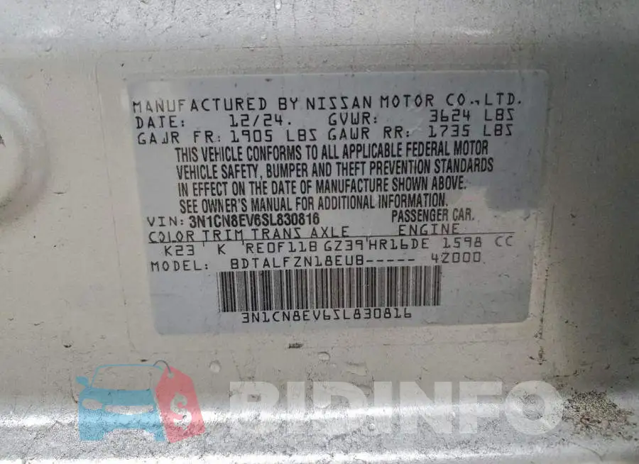 3N1CN8EV6SL830816 Photo# 12