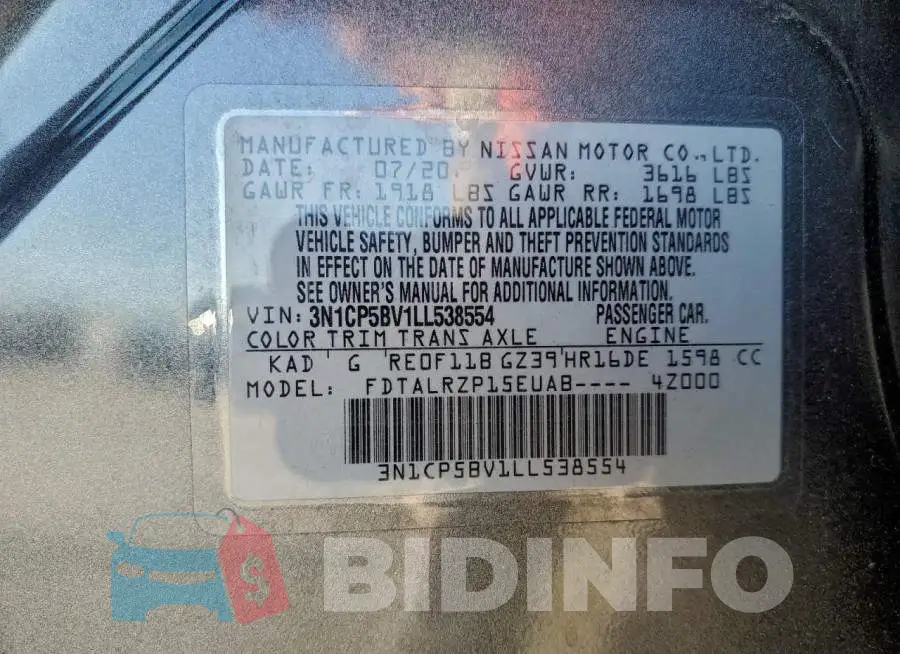 3N1CP5BV1LL538554 Photo# 12
