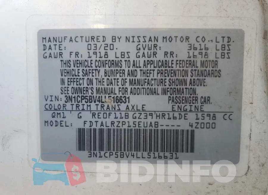 3N1CP5BV4LL516631 Photo# 14
