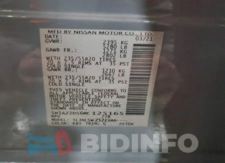 5N1AZ2DS6MC125165 Photo# 13