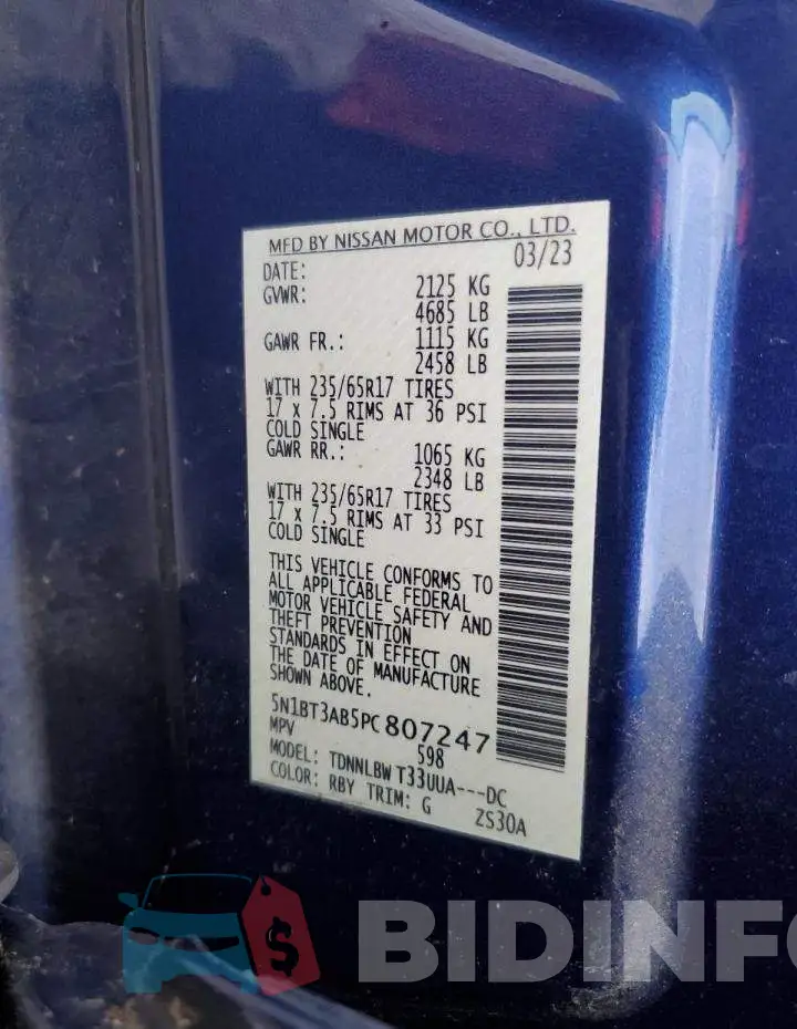 5N1BT3AB5PC807247 Photo# 13