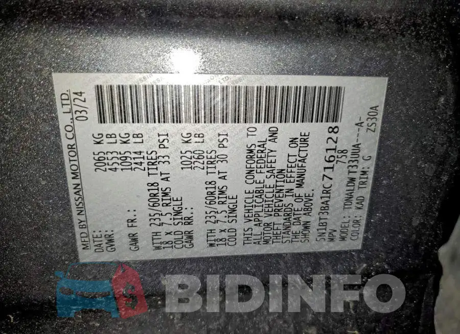 5N1BT3BA1RC716128 Photo# 13