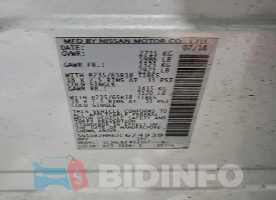 5N1DR2MM6JC674939 Photo# 13